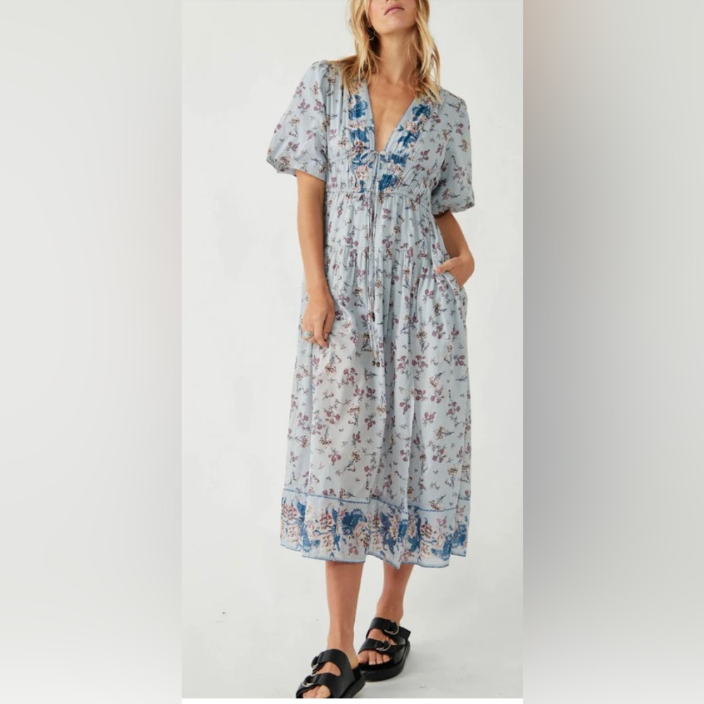 Free People - Lysette Maxi Dress - Size M, Color Bluebell
